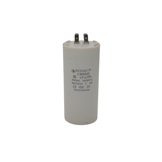 CAP-80.0P 80 UF Acequip Single Phase Multipurpose Run Capacitor with pins