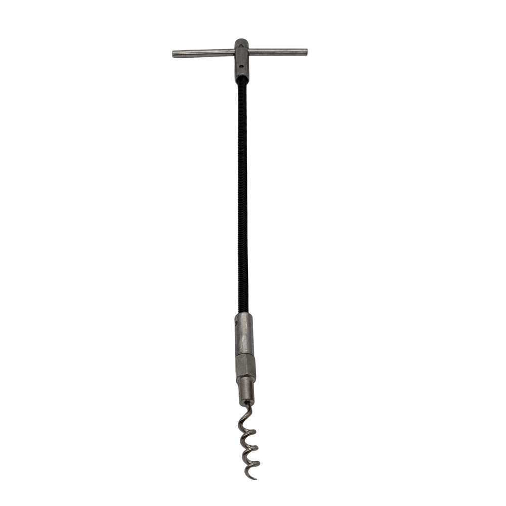 Packaging remover with a T-shaped handle on a white background