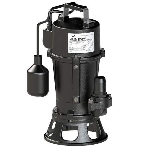 Black submersible pump on a white background