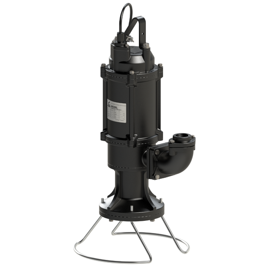 Black submersible pump on a white background