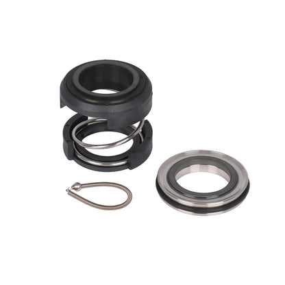 Mechanical seal components on a white background
