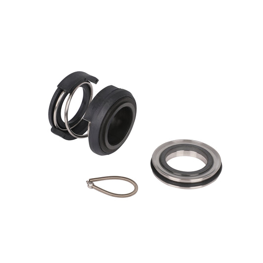 Mechanical bearing and seal components on a white background