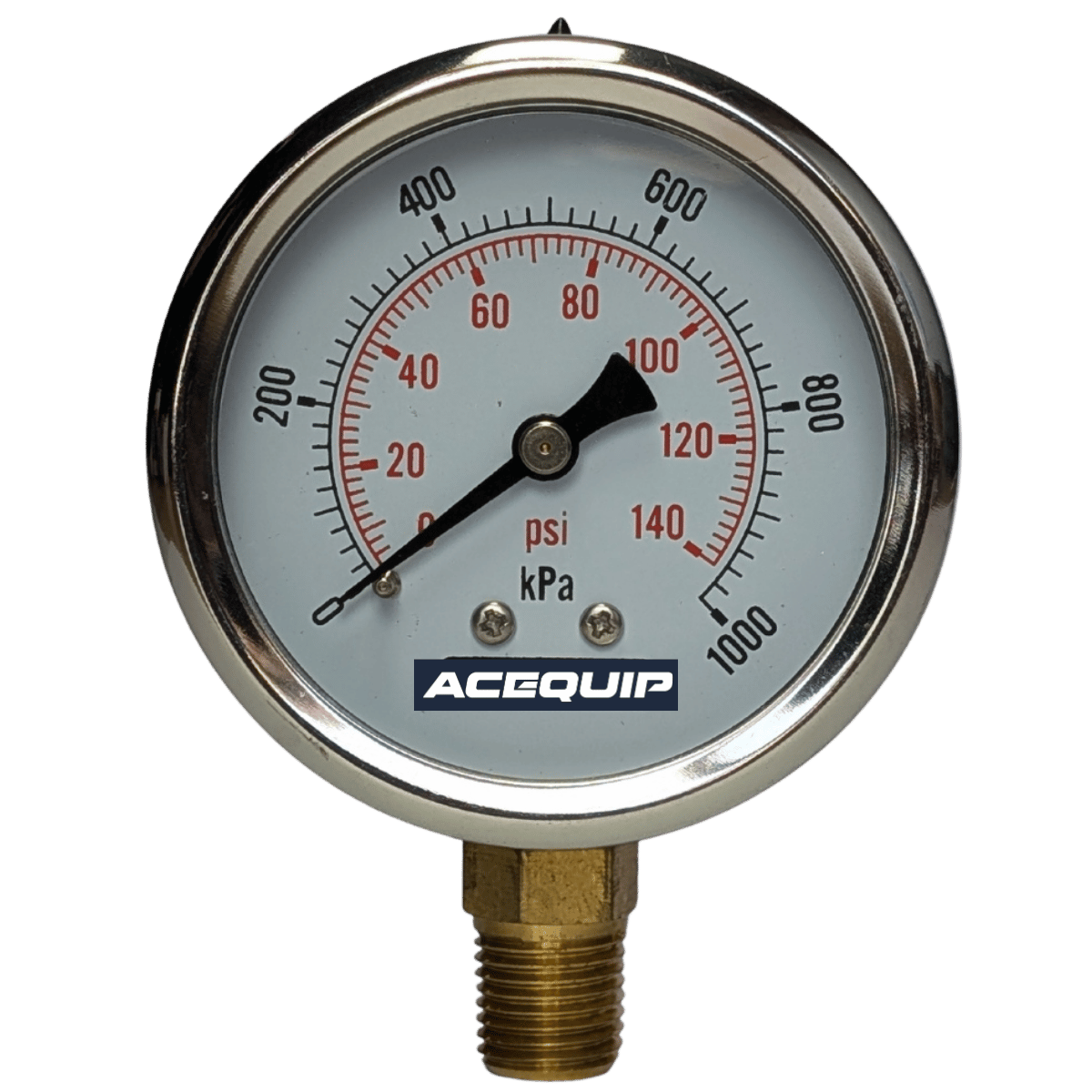 50mm 250kPa Acequip Dry filled Pressure Gauge Lower Mount
