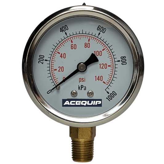 50mm 250kPa Acequip Dry filled Pressure Gauge Lower Mount