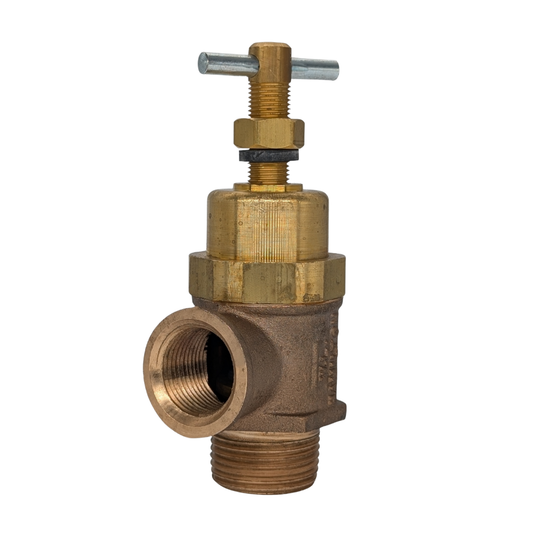 Brass valve on a white background