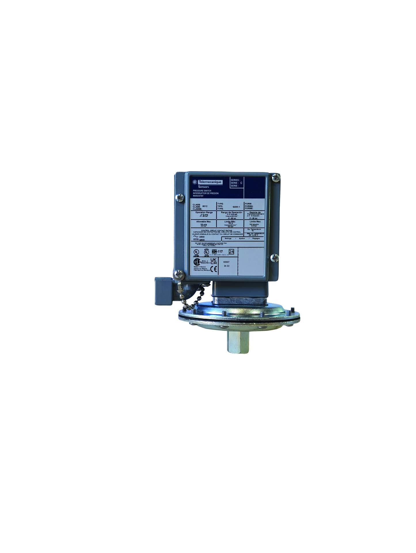 Square D Pressure Switch 5-250 psi
