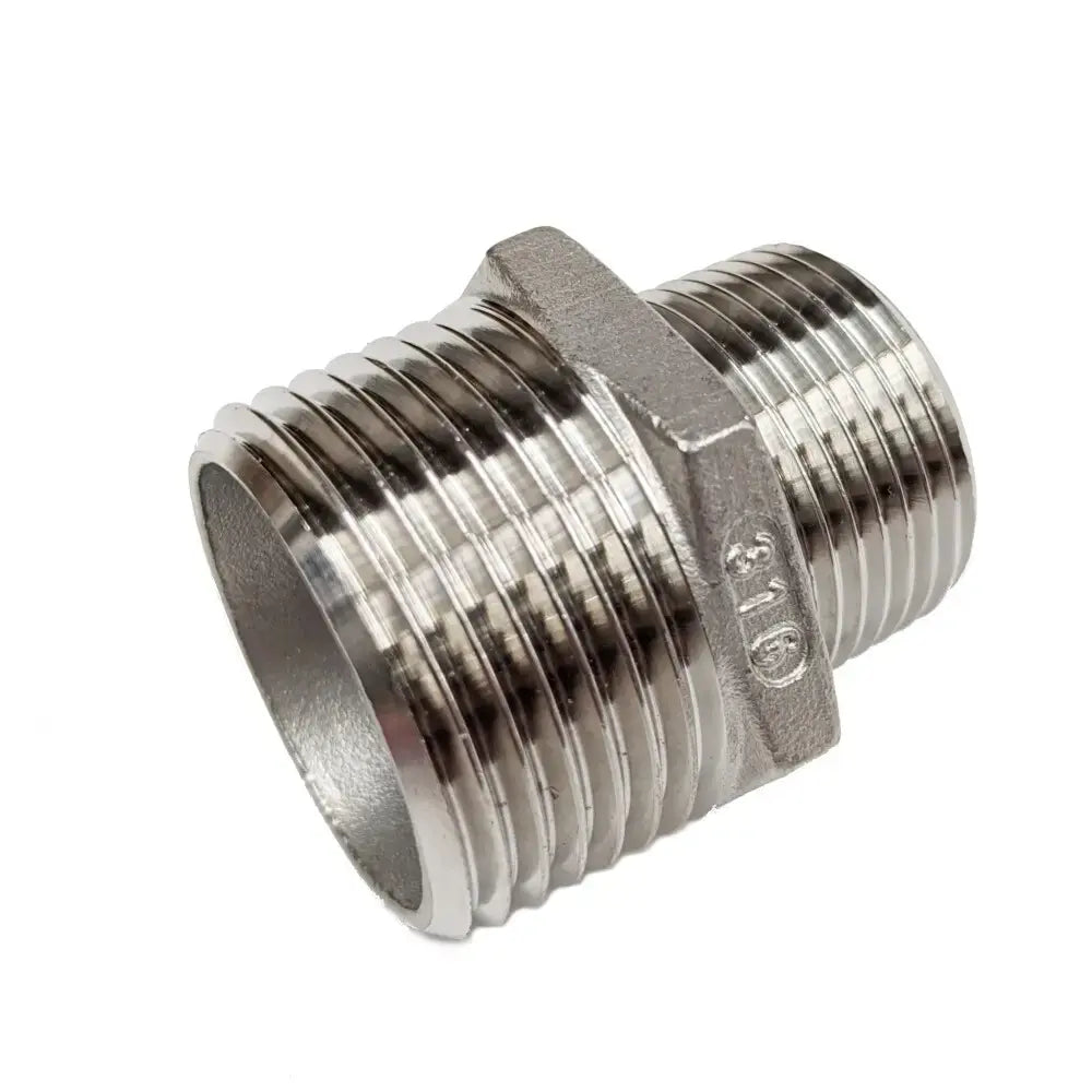 Metal pipe fitting on a white background