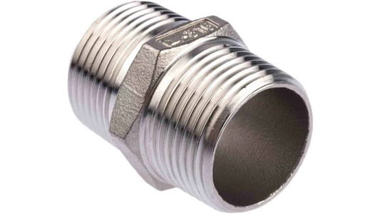 316SS BSP Threaded Hex Nipple 6mm