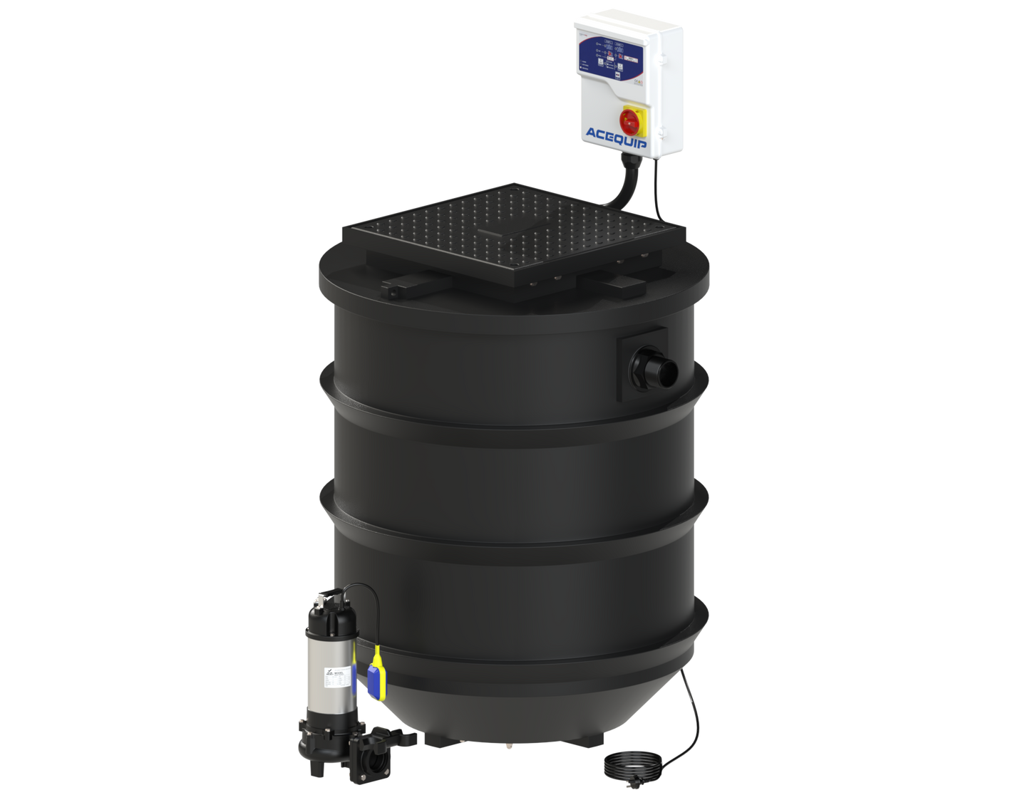 BLUESELECT 1000L Dual Pump Station with 240V, 0.75KW Stormwater Vortex Pumps and Guide Rail Kits