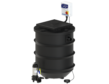 BLUESELECT 1000L Dual Pump Station with 240V, 0.75KW Stormwater Vortex Pumps and Guide Rail Kits
