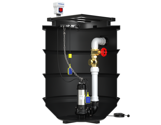 BLUESELECT 1000L Pump Station with 240V, 1.5KW Stormwater Vortex Pump