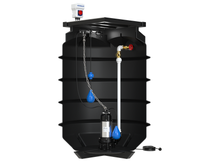 BLUESELECT 1200L Pump Station with 240V, 1.5KW Sewage Grinder Pump