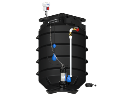 BLUESELECT 1200L Pump Station with 240V, 1.5KW Sewage Grinder Pump