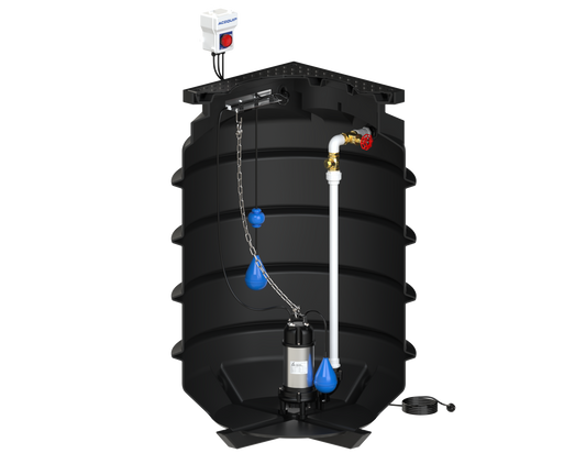 BLUESELECT 1200L Pump Station with 240V, 1.5KW Sewage Grinder Pump