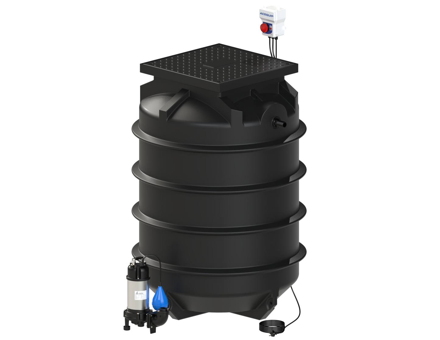 BLUESELECT 1200L Pump Station with 240V, 1.5KW Sewage Grinder Pump