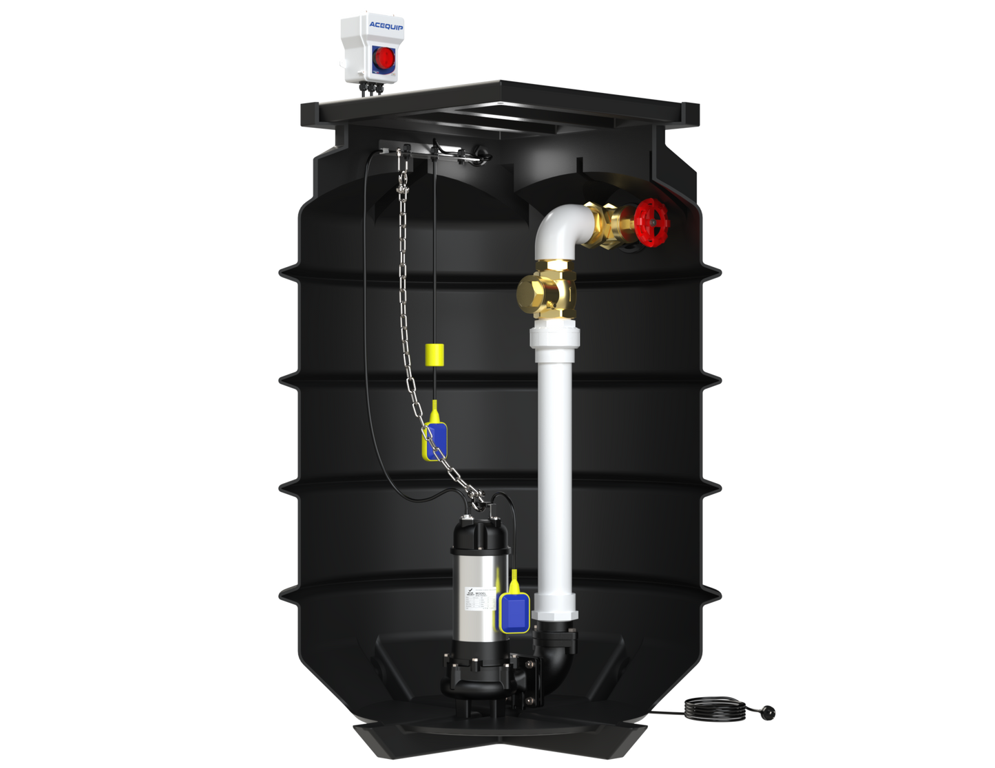 BLUESELECT 1200L Pump Station with 240V, 0.45KW Stormwater Vortex Pump