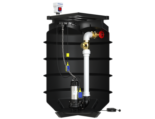 BLUESELECT 1200L Pump Station with 240V, 0.45KW Stormwater Vortex Pump