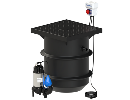BLUESELECT 'Mini' 250L Sewage Pumping Station, 240V, 0.75kW and High Level Alarm