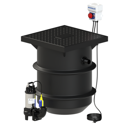BLUESELECT 250L Pump Station with 240V, 0.45KW Stormwater Vortex Pump