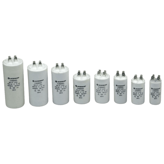 CAP-10.0P 10 UF Acequip Single Phase Multipurpose Run Capacitor with pins